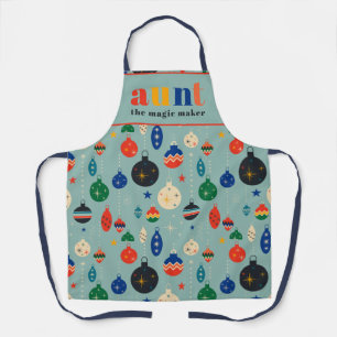 Retro Tree Speelgoed Ornamenten Tante Kerstkeuken Schort
