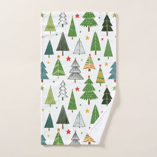 Retro Trees Bad Handdoek (Handdoek)