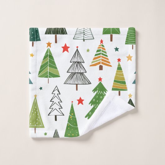 Retro Trees Bad Handdoek (Wasdoekje)