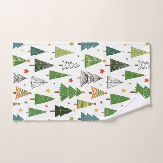 Retro Trees Bad Handdoek (Handdoek)