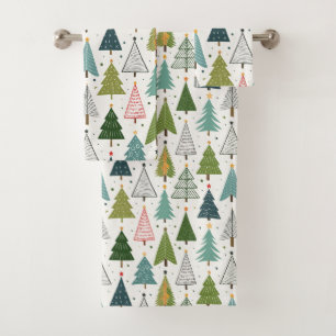 Retro Trees Bad Handdoek