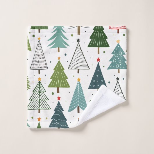 Retro Trees Bad Handdoek (Wasdoekje)