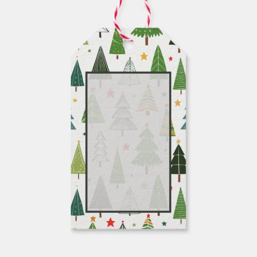 Retro Trees Cadeaulabel (Achterkant)