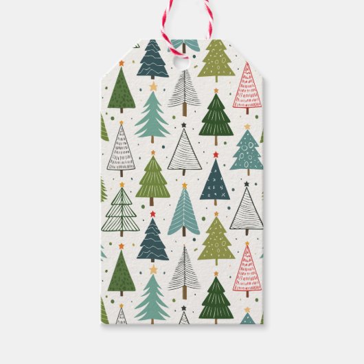 Retro Trees Cadeaulabel (Voorkant)