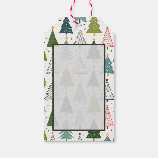 Retro Trees Cadeaulabel (Achterkant)