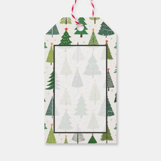 Retro Trees Cadeaulabel (Achterkant)