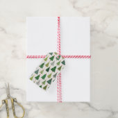 Retro Trees Cadeaulabel (Met Touw)
