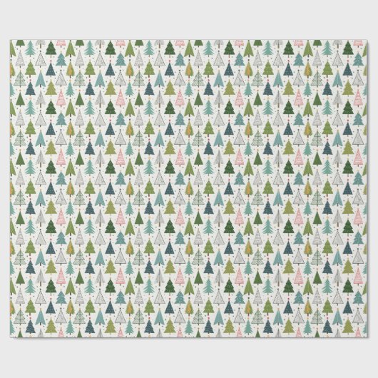 Retro Trees Cadeaupapier (Vlak)