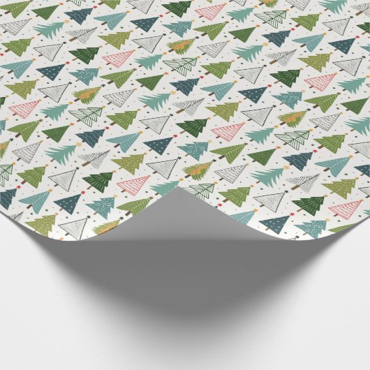 Retro Trees Cadeaupapier (Hoek)