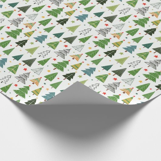 Retro Trees Cadeaupapier (Hoek)
