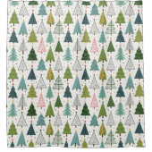 Retro Trees Douchegordijn (Voorkant)