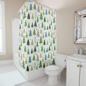 Retro Trees Douchegordijn (In situ)