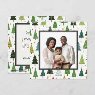 Retro Trees Feestdagenkaart