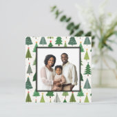 Retro Trees Feestdagenkaart (Staand voorkant)