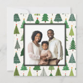 Retro Trees Feestdagenkaart (Voorkant)