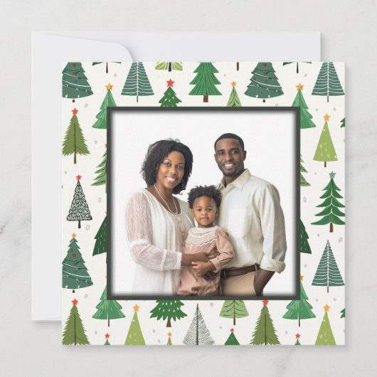 Retro Trees Feestdagenkaart (Voorkant)