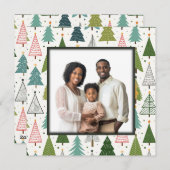 Retro Trees Feestdagenkaart (Voorkant / Achterkant)