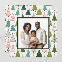 Retro Trees Feestdagenkaart