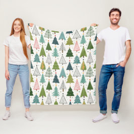 Retro Trees Fleece Deken