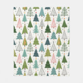 Retro Trees Fleece Deken (Voorkant)