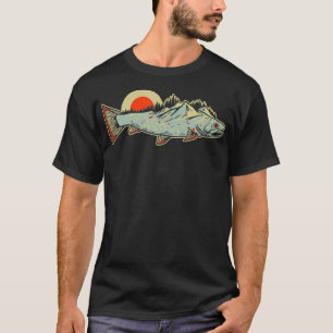 Retro Trees Forel Bergen  Vliegvissen A T-shirt