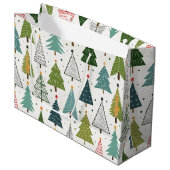 Retro Trees Groot Cadeauzakje (Voorkant Gekanteld)