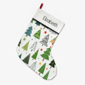 Retro Trees Grote Kerstsok (Voorkant (Hangend))