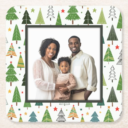 Retro Trees Kartonnen Onderzetters (Voorkant)