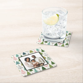 Retro Trees Kartonnen Onderzetters