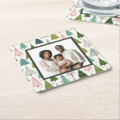 Retro Trees Kartonnen Onderzetters (Schuin)