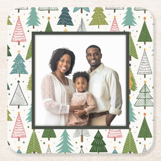 Retro Trees Kartonnen Onderzetters (Voorkant)