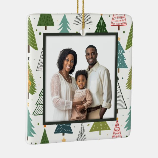 Retro Trees Keramisch Ornament (Rechts)