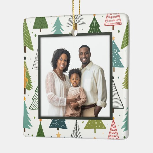 Retro Trees Keramisch Ornament (Links)