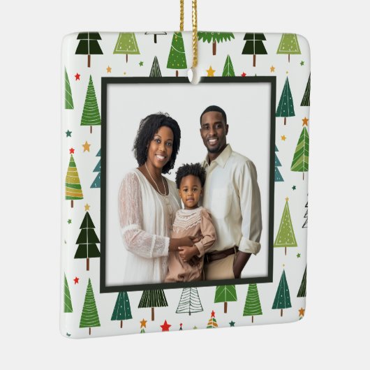 Retro Trees Keramisch Ornament (Rechts)