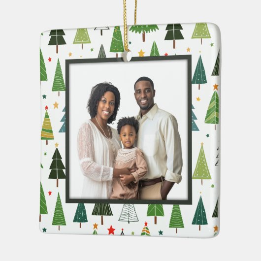 Retro Trees Keramisch Ornament (Links)