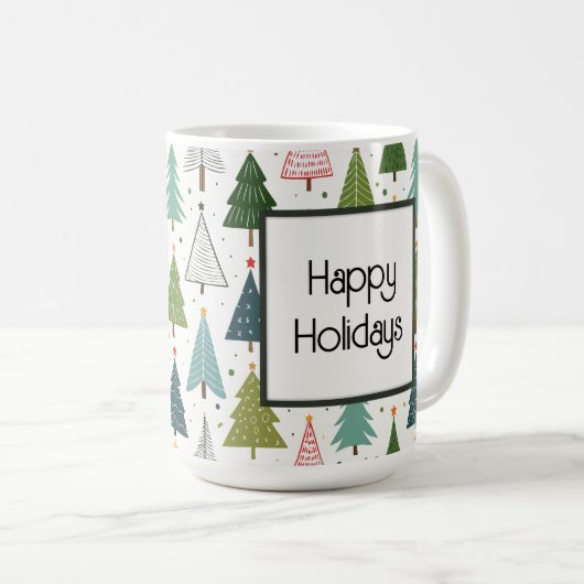 Retro Trees Koffiemok (Voorkant rechts)