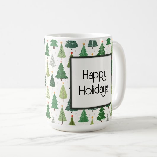 Retro Trees Koffiemok (Voorkant rechts)