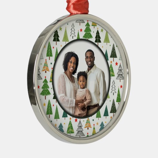 Retro Trees Metalen Ornament (Rechts)