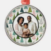 Retro Trees Metalen Ornament (Voorkant)