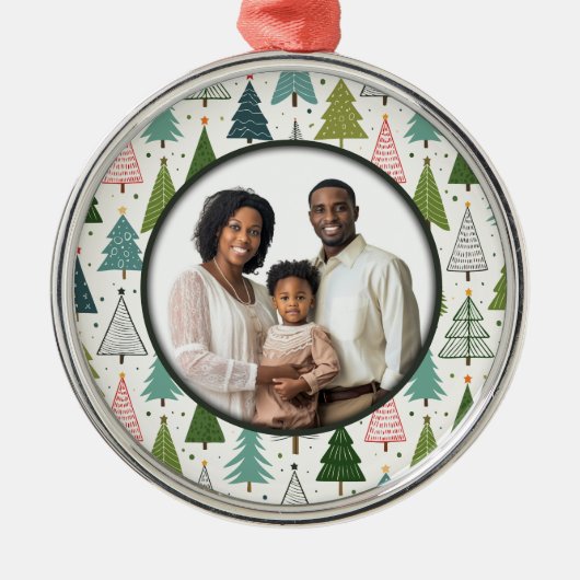 Retro Trees Metalen Ornament (Voorkant)