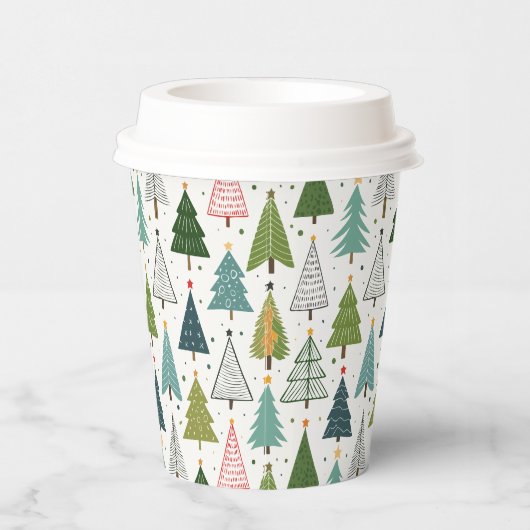 Retro Trees Papieren Bekers (Rechts)