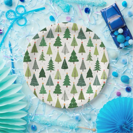 Retro Trees Papieren Bordje (Feest)