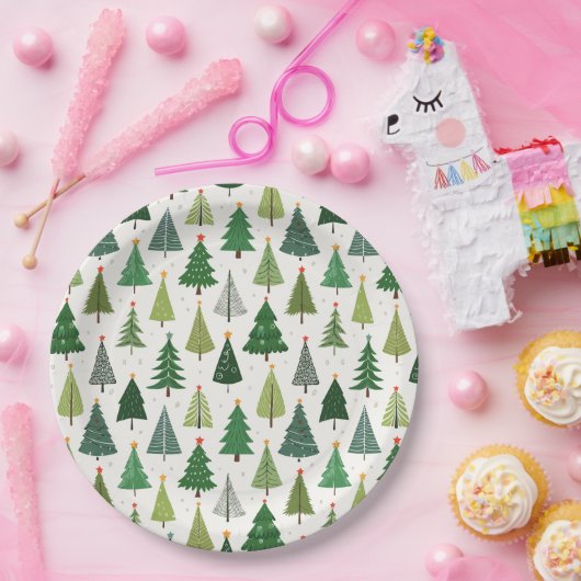 Retro Trees Papieren Bordje (Feest)