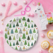 Retro Trees Papieren Bordje (Feest)