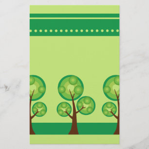 Retro Trees plakboekpapier Briefpapier