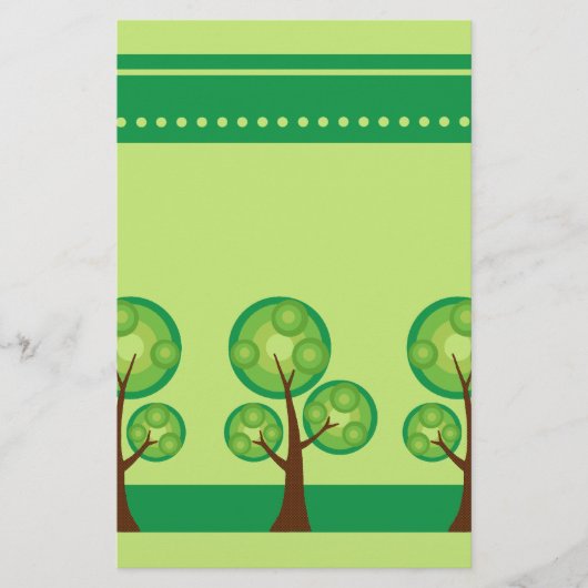 Retro Trees plakboekpapier Briefpapier (Voorkant)