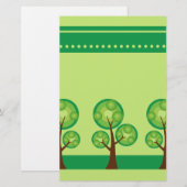 Retro Trees plakboekpapier Briefpapier (Voorkant / Achterkant)