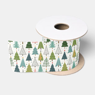Retro Trees Satijnen Lint