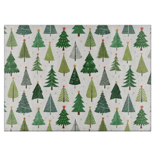 Retro Trees Snijplank (Voorkant)