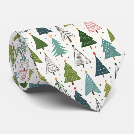 Retro Trees Stropdas (Opgerold)